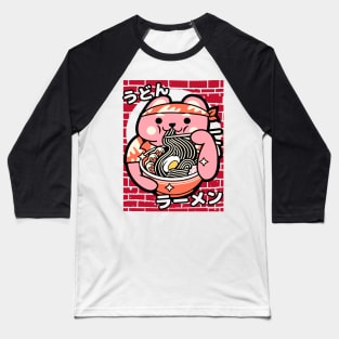 Cute Japanese Bear in Shirt Eating Ramen Baseball T-Shirt